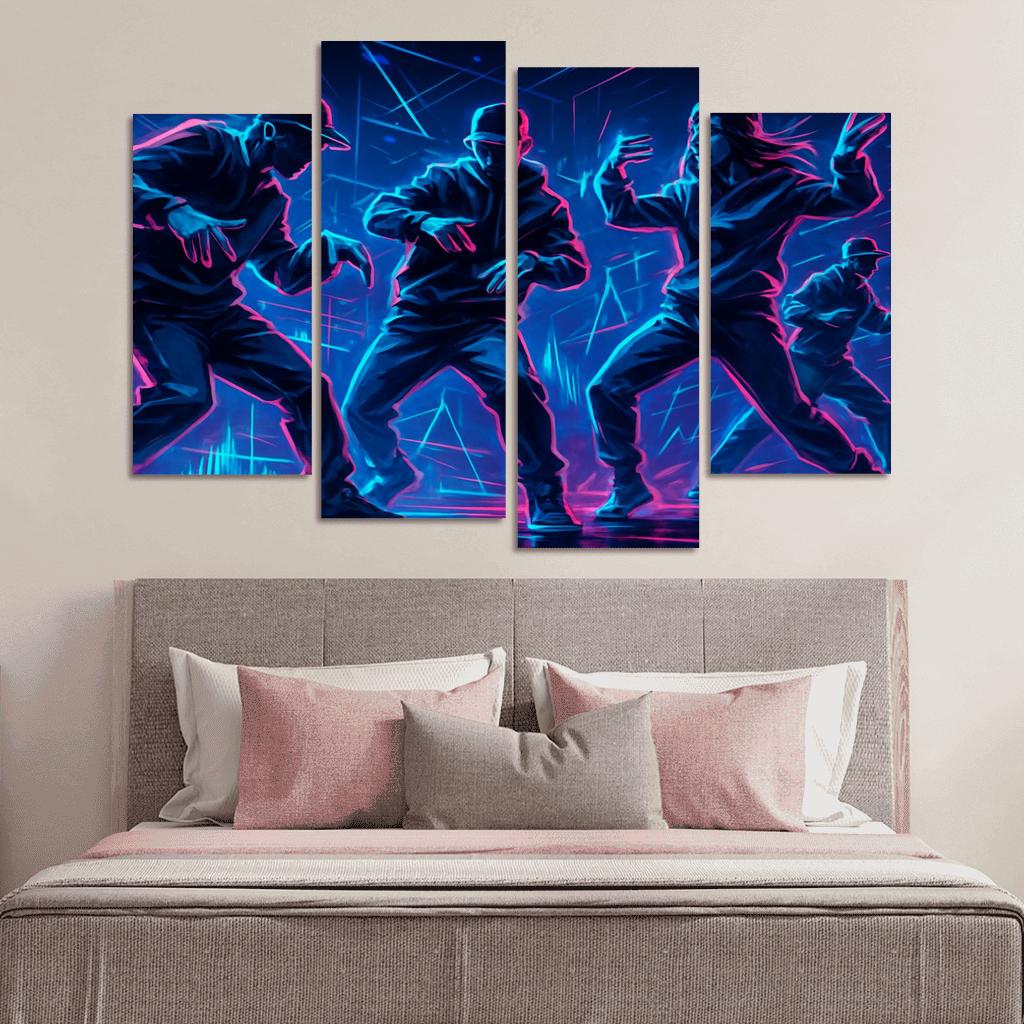 Neon Pulse Cyber Rhythm Dance canvas paintings frame