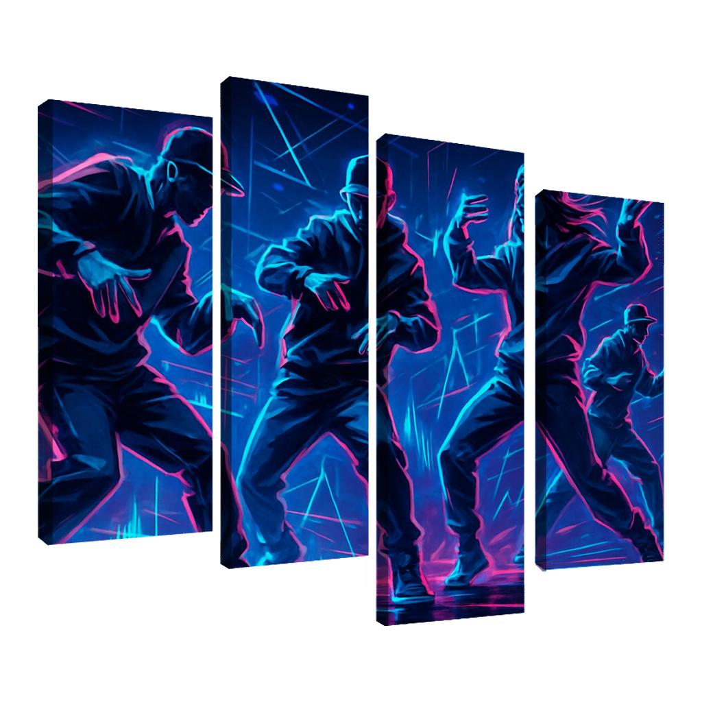 Neon Pulse Cyber Rhythm Dance canvas paintings frame