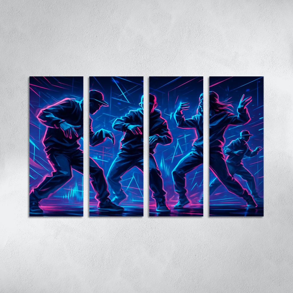 Neon Pulse Cyber Rhythm Dance canvas paintings frame