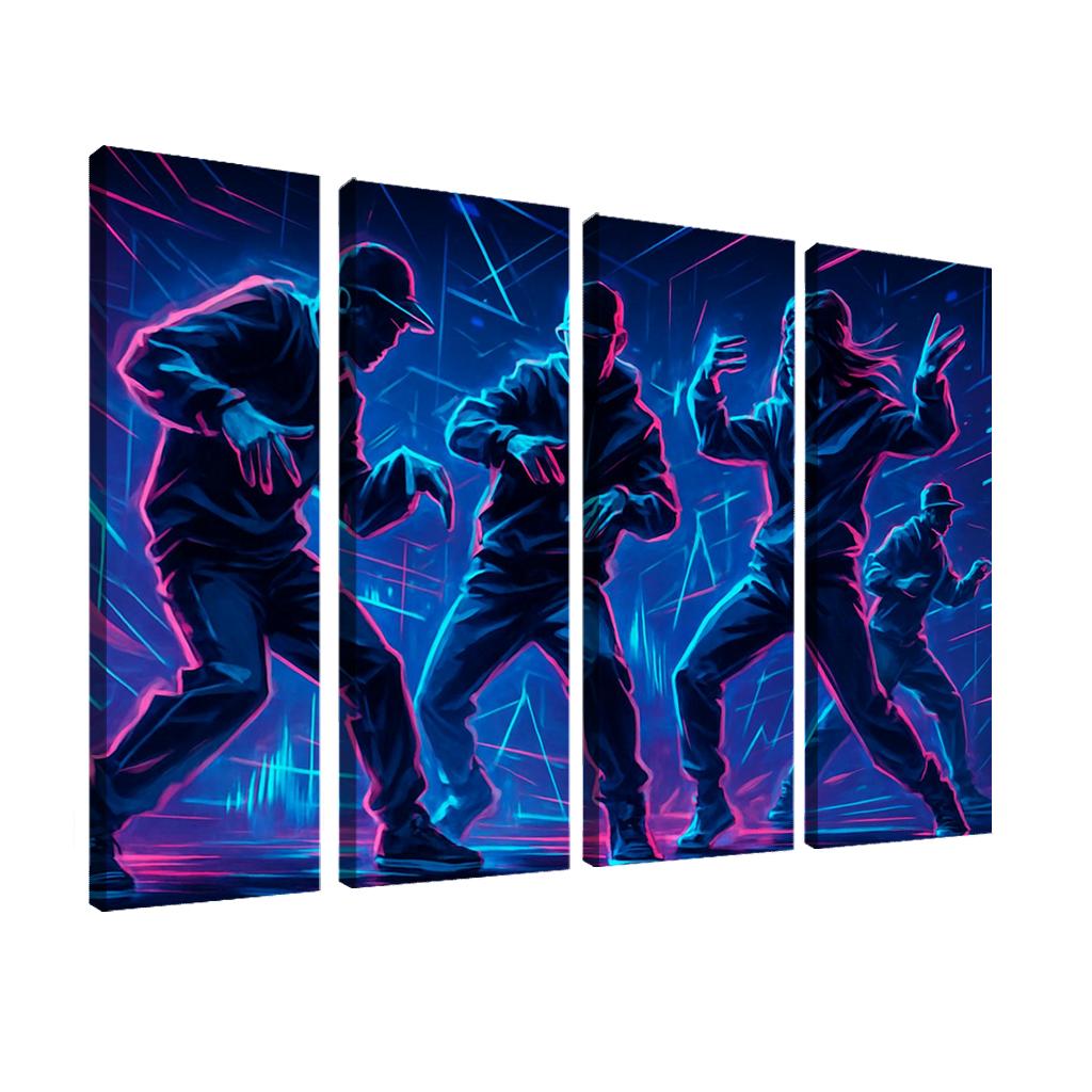 Neon Pulse Cyber Rhythm Dance canvas paintings frame