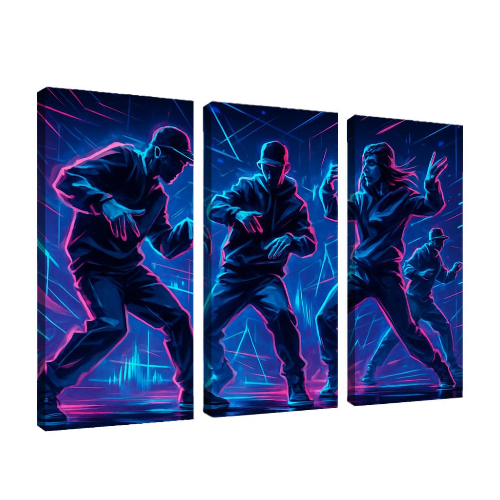 Neon Pulse Cyber Rhythm Dance canvas paintings frame