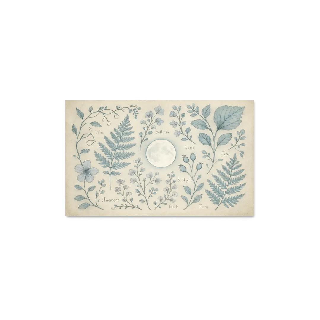 Moonlit Herbarium Dreams framed paintings