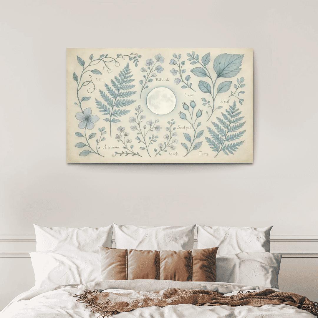 Moonlit Herbarium Dreams framed paintings