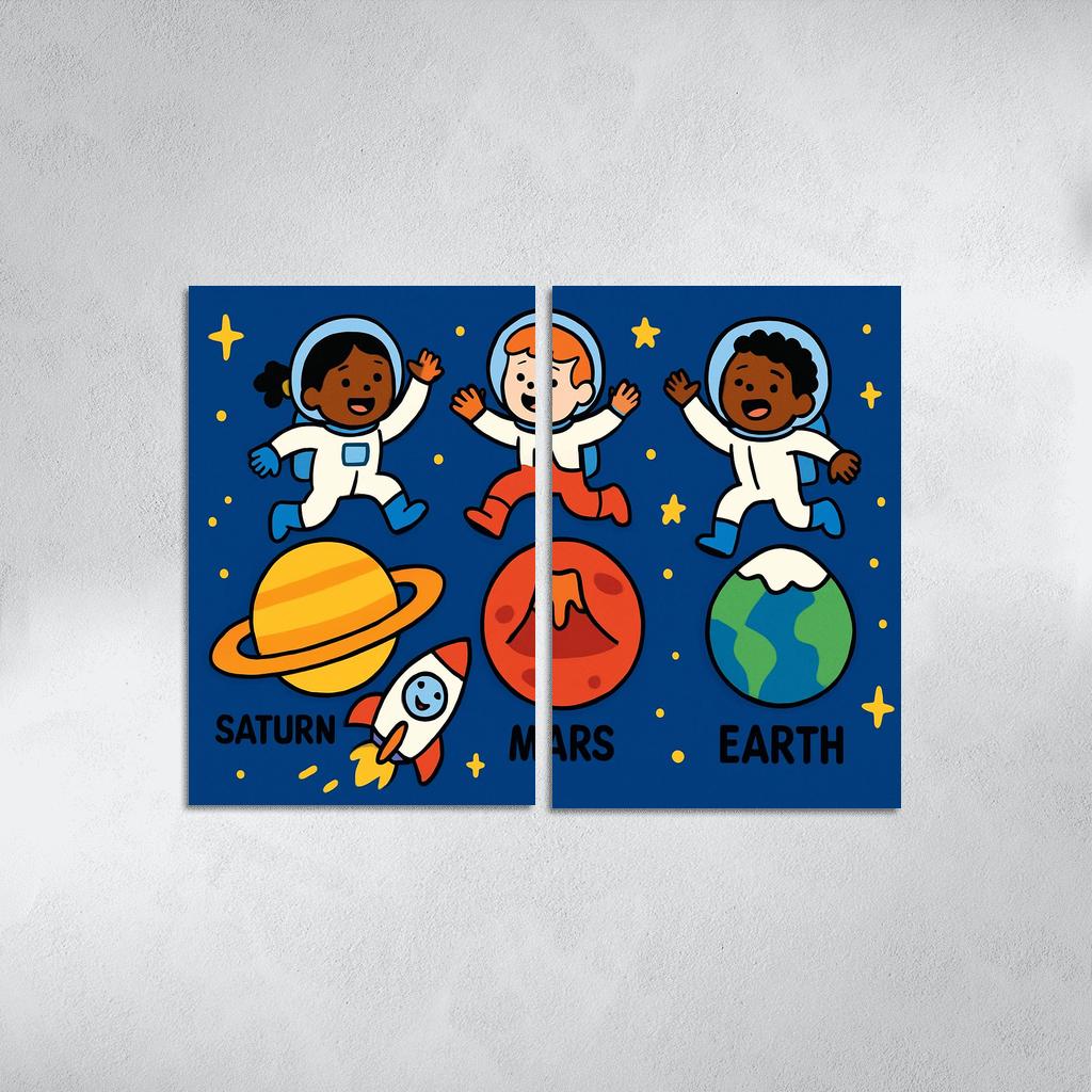Planet Hoppers Solar System Playground canvas paintings frame