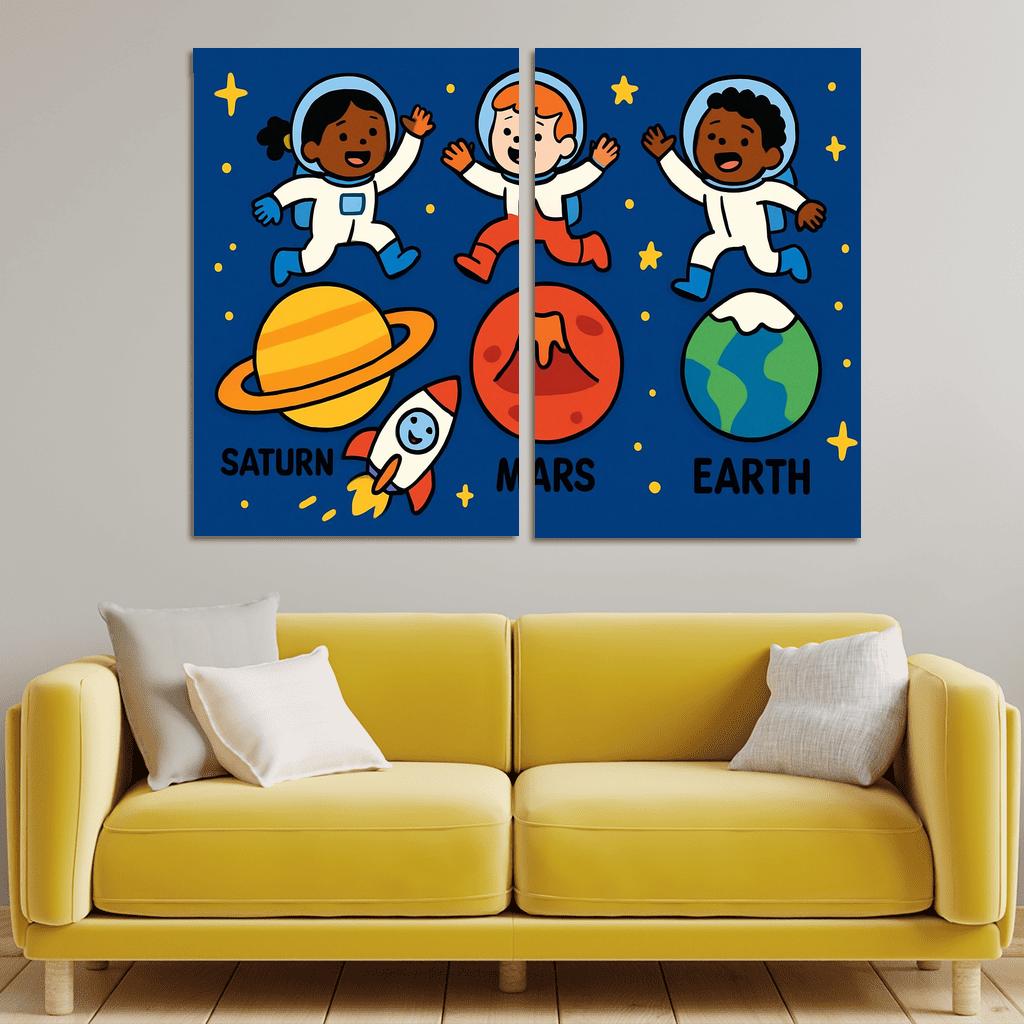 Planet Hoppers Solar System Playground canvas paintings frame