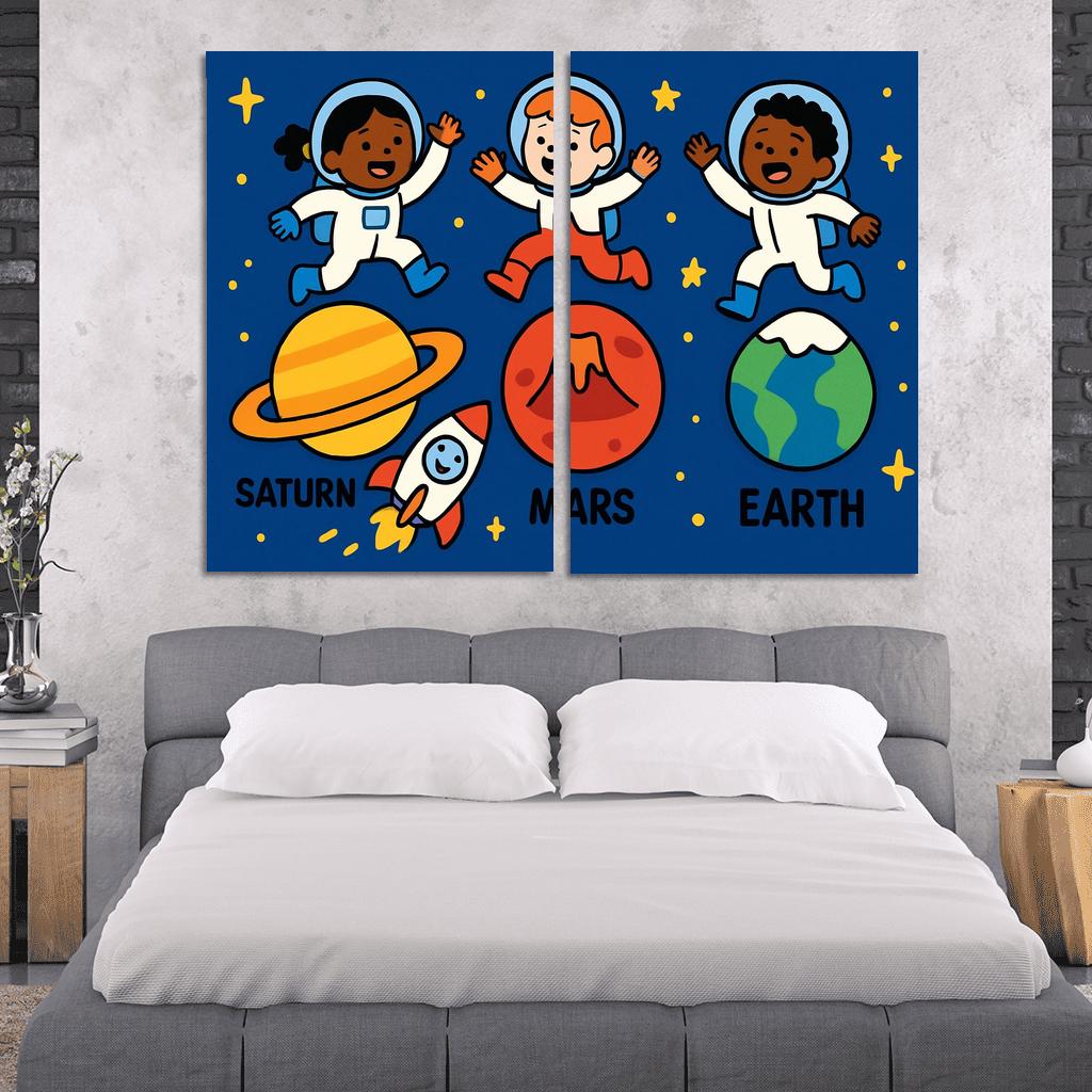 Planet Hoppers Solar System Playground canvas paintings frame