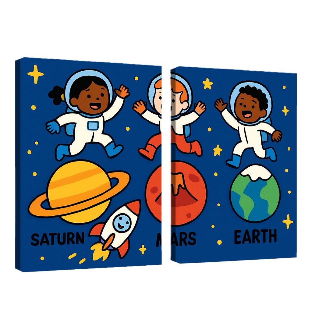 Planet Hoppers Solar System Playground canvas paintings frame