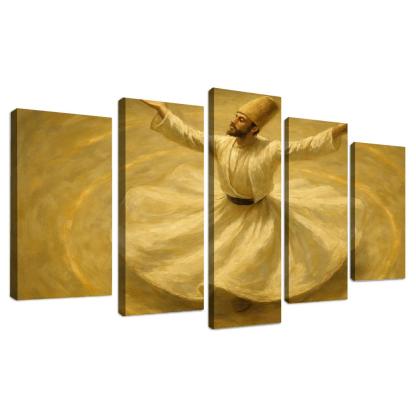 Sufi Inspired Whirling Trance Dance custom paintings frame