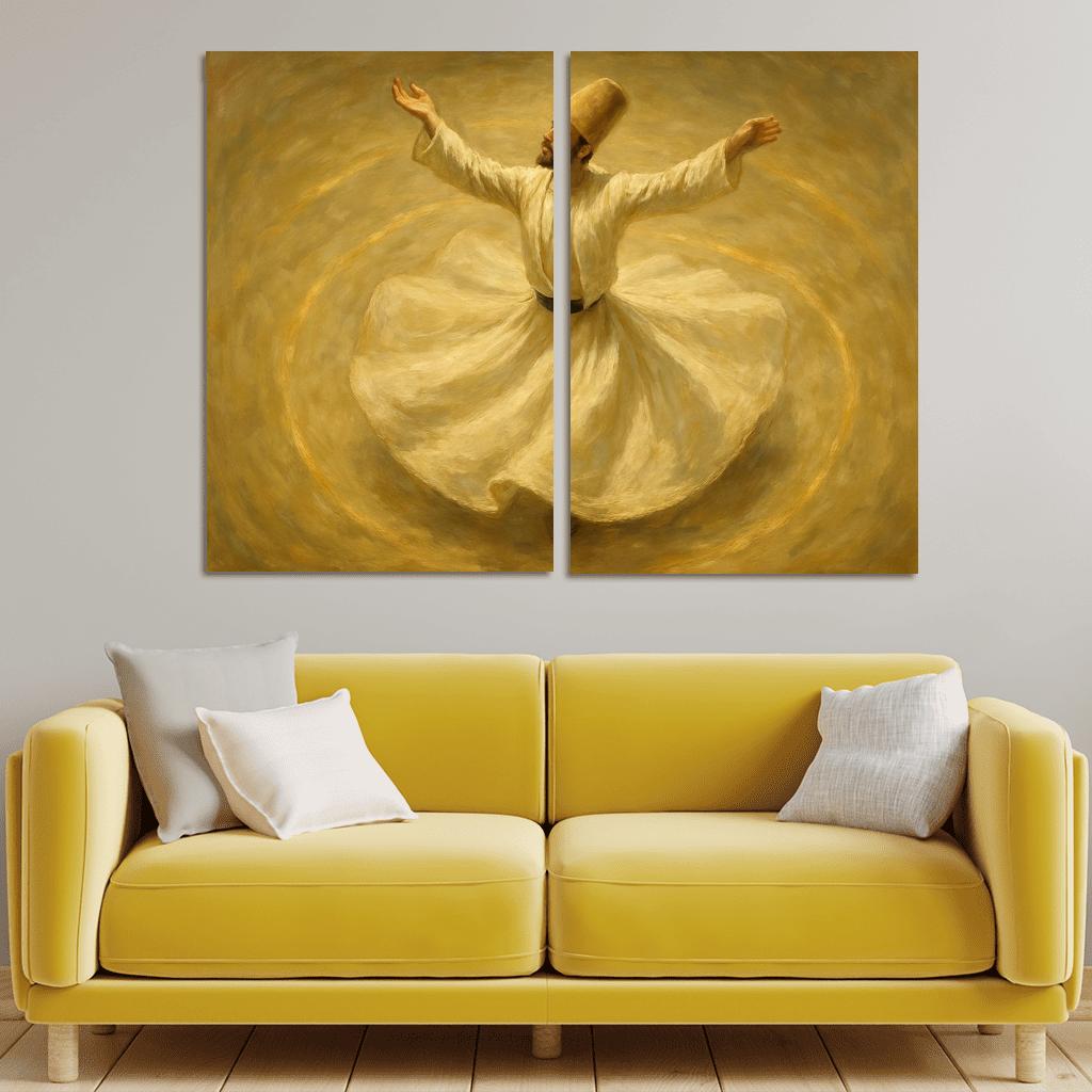 Sufi Inspired Whirling Trance Dance custom paintings frame