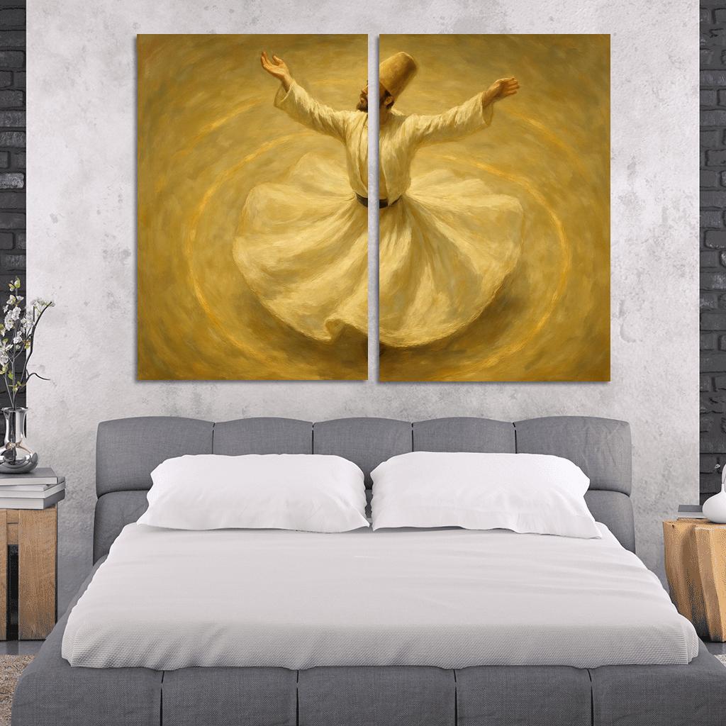 Sufi Inspired Whirling Trance Dance custom paintings frame