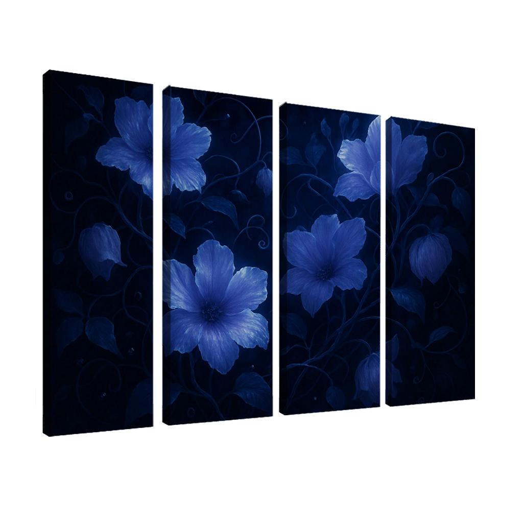 Nocturnal Luminescent Petal Constellation multi-panel paintings