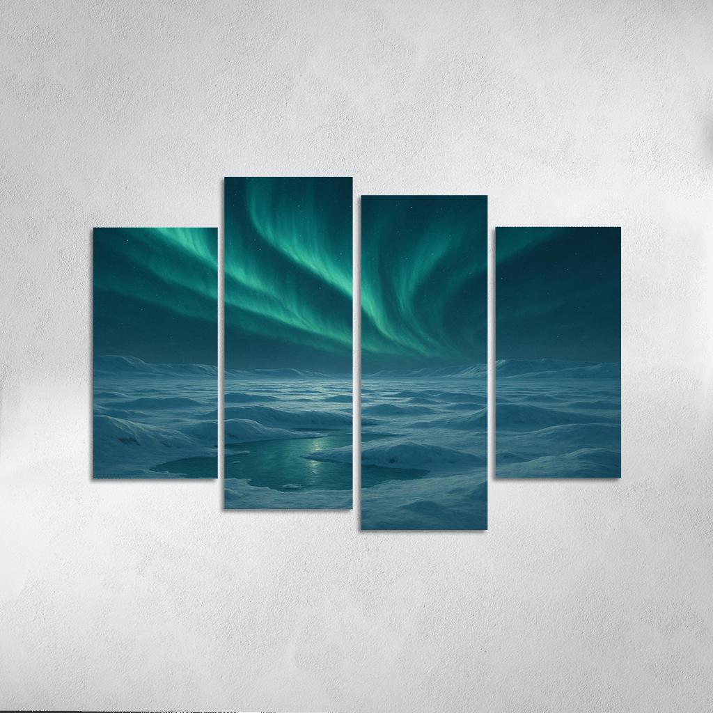 Celestial Aurora Above Frosted Tundra wall decor