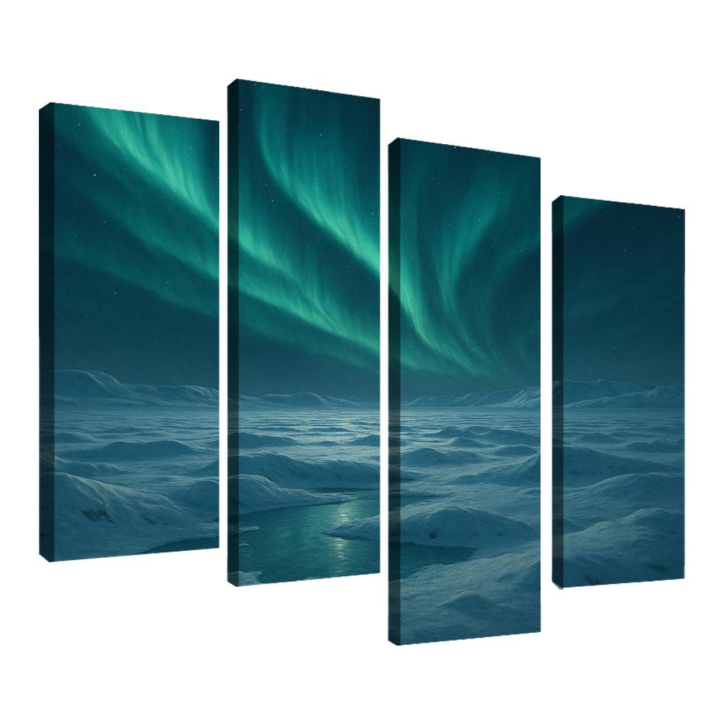 Celestial Aurora Above Frosted Tundra wall decor
