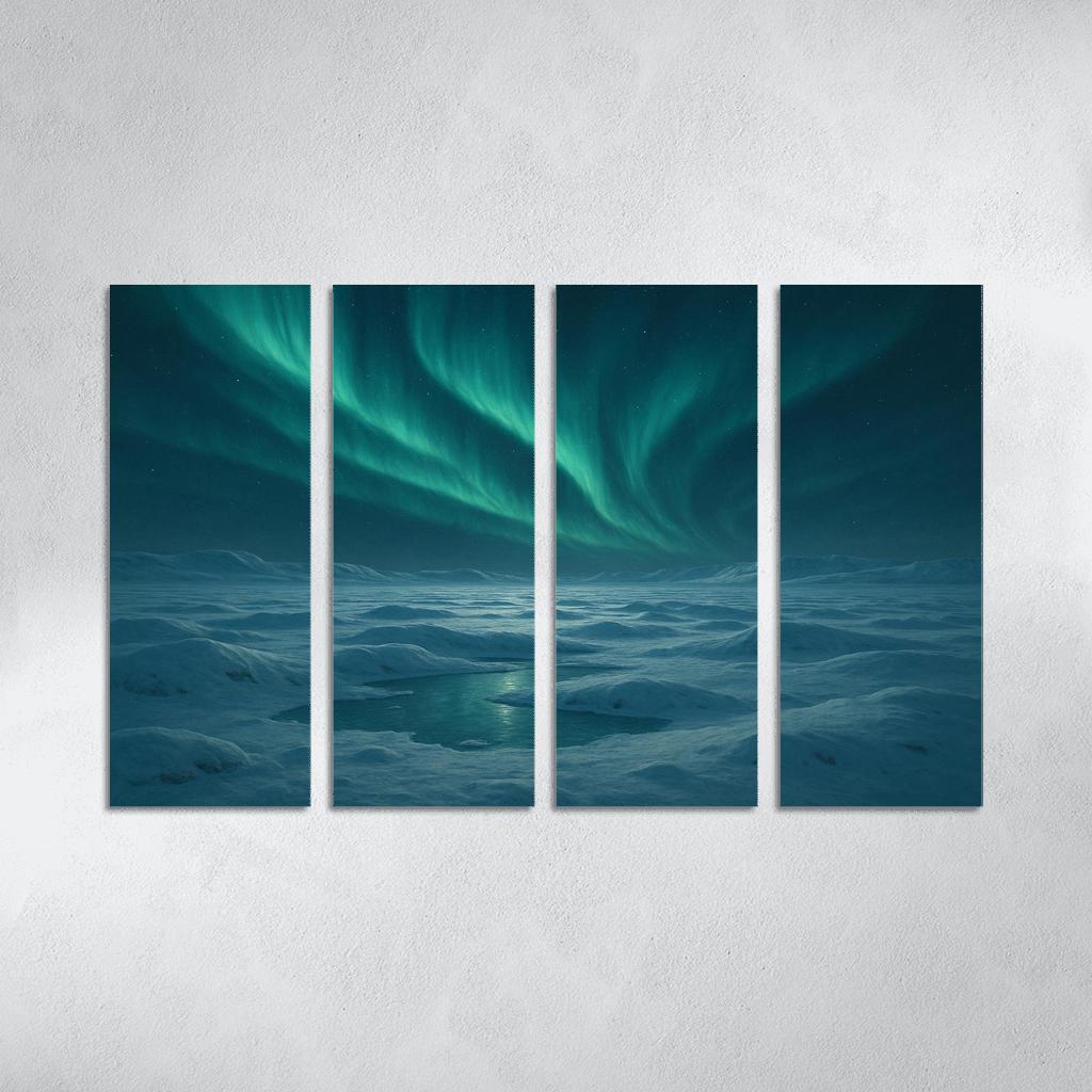Celestial Aurora Above Frosted Tundra wall decor