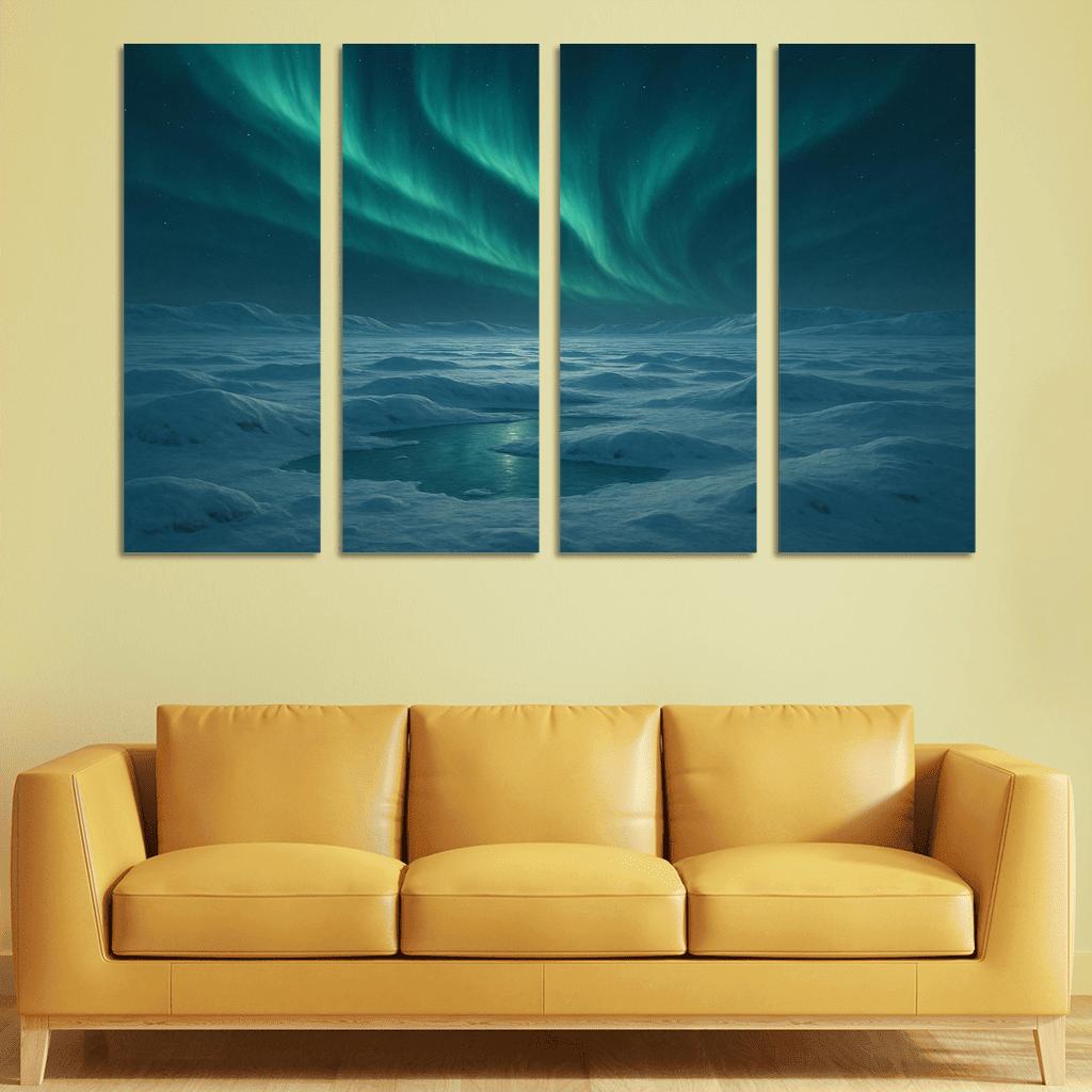 Celestial Aurora Above Frosted Tundra wall decor
