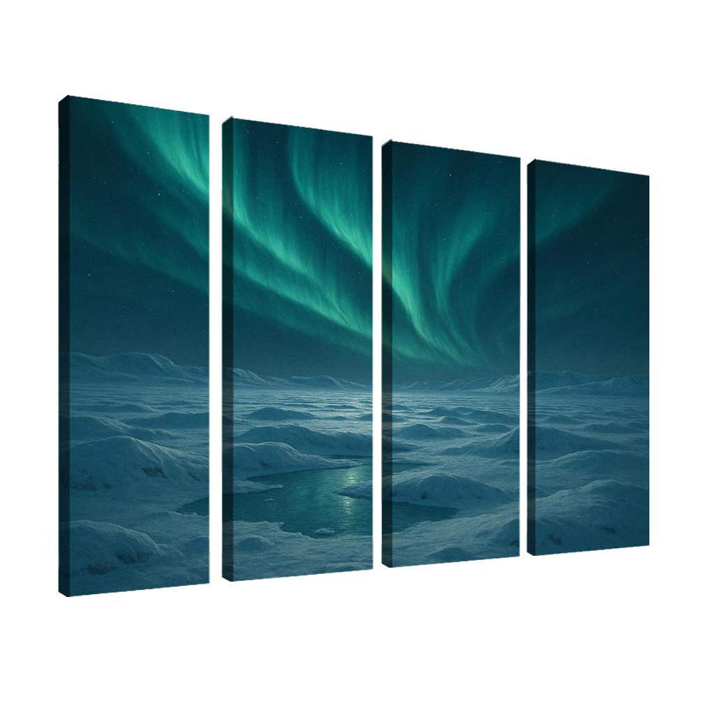 Celestial Aurora Above Frosted Tundra wall decor