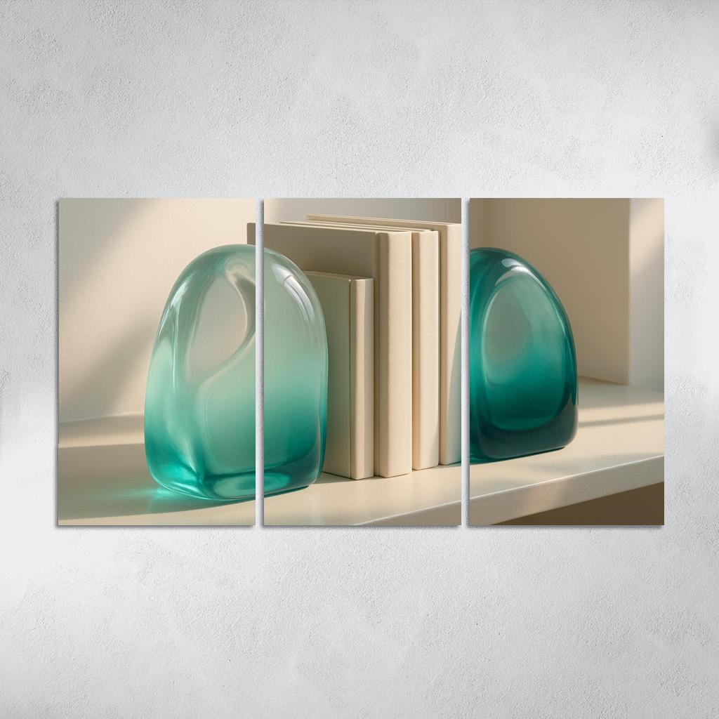 Aurora Gradient Glass Bookend Sculptures canvas paintings frame