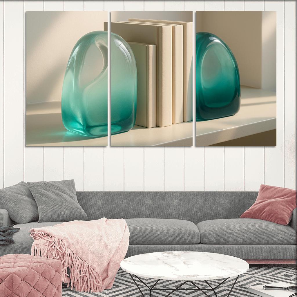 Aurora Gradient Glass Bookend Sculptures canvas paintings frame