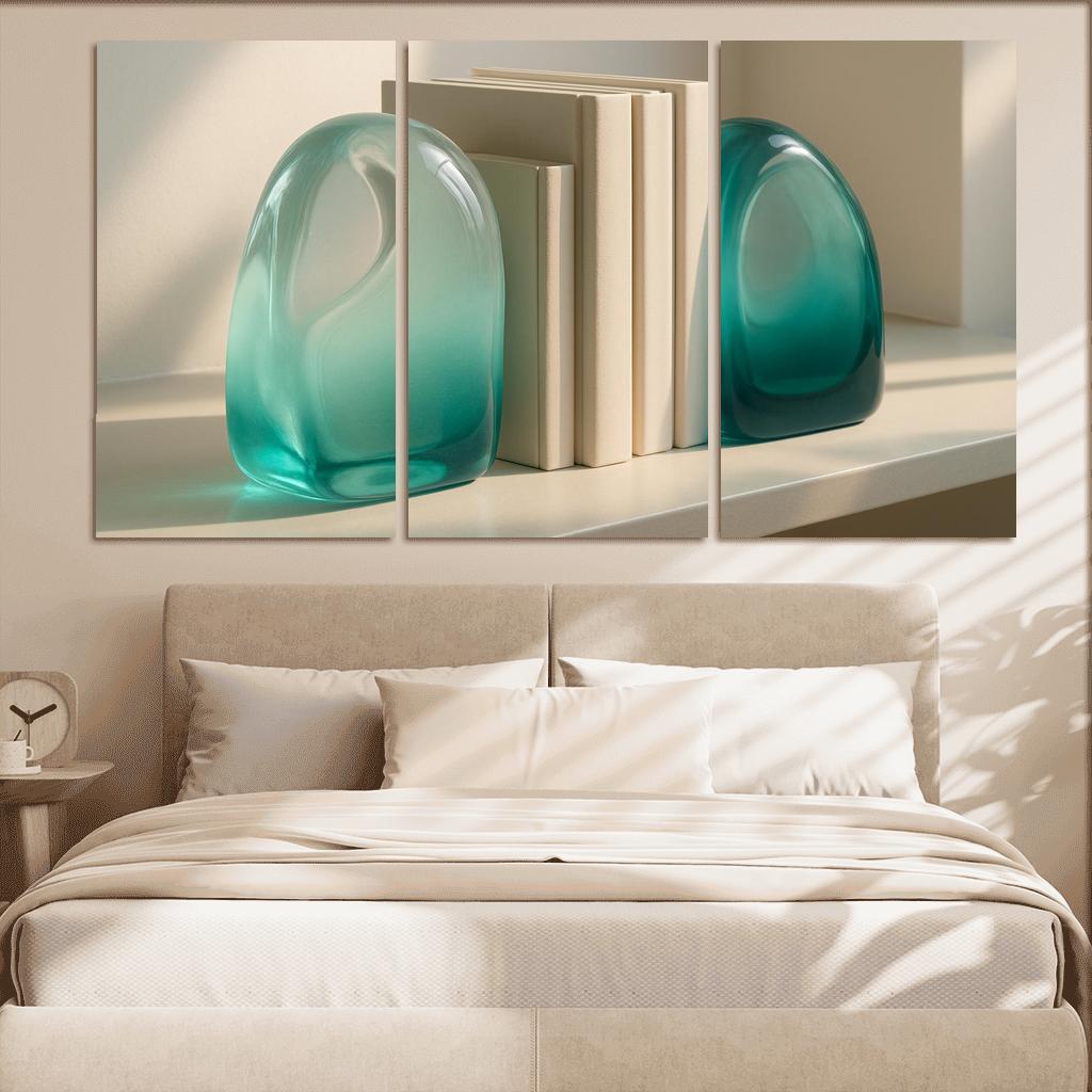 Aurora Gradient Glass Bookend Sculptures canvas paintings frame