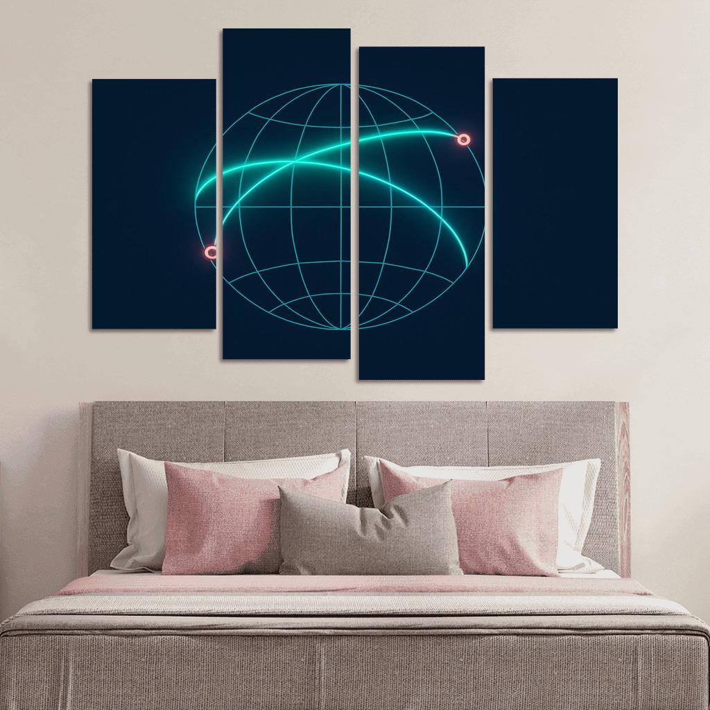 Aurora Routes Globe canvas paintings frame