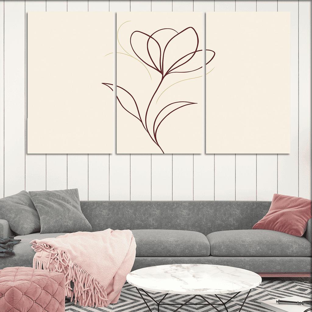 Silent Bloom Lines custom paintings frame