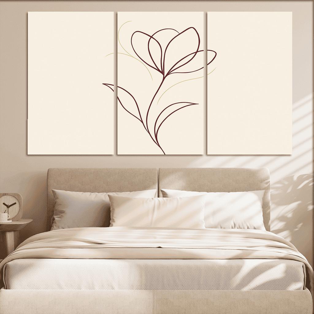 Silent Bloom Lines custom paintings frame