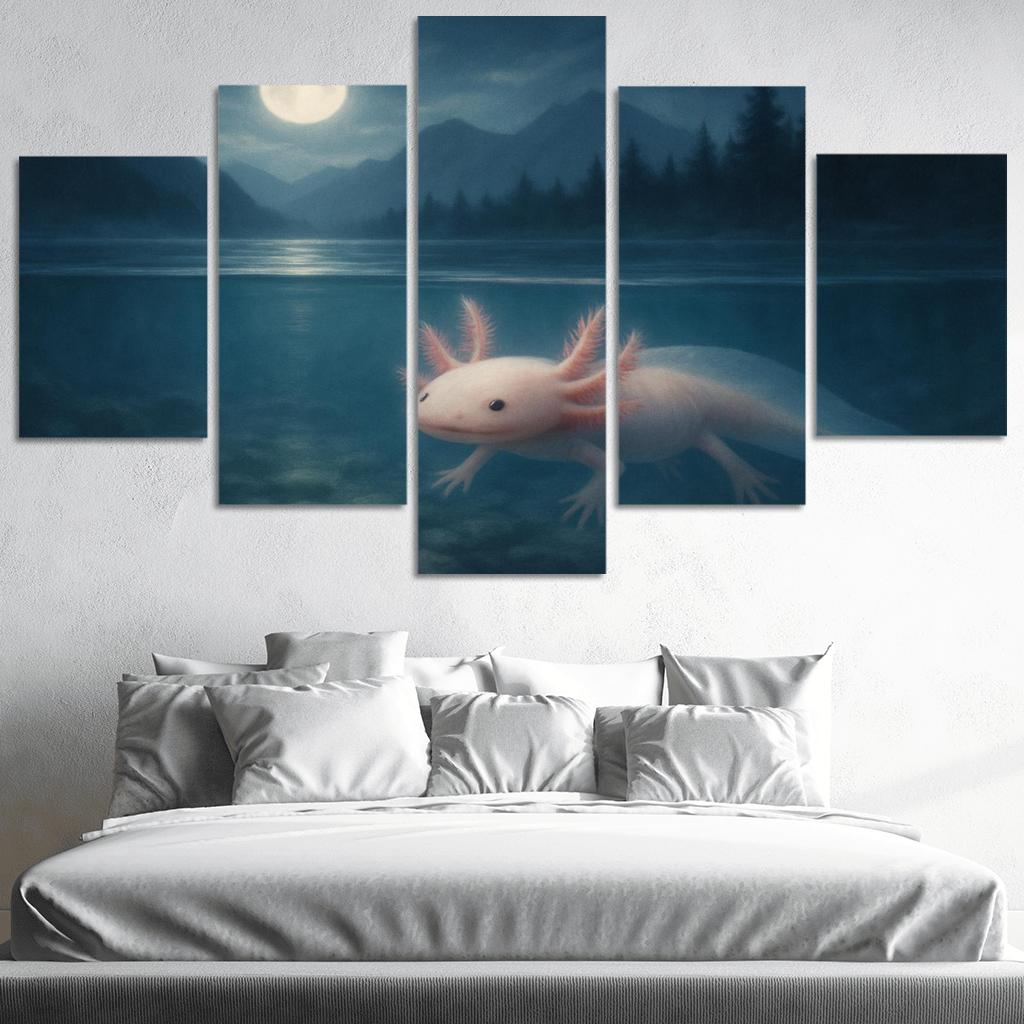 Moonlit Axolotl In Crystal Lake home decor