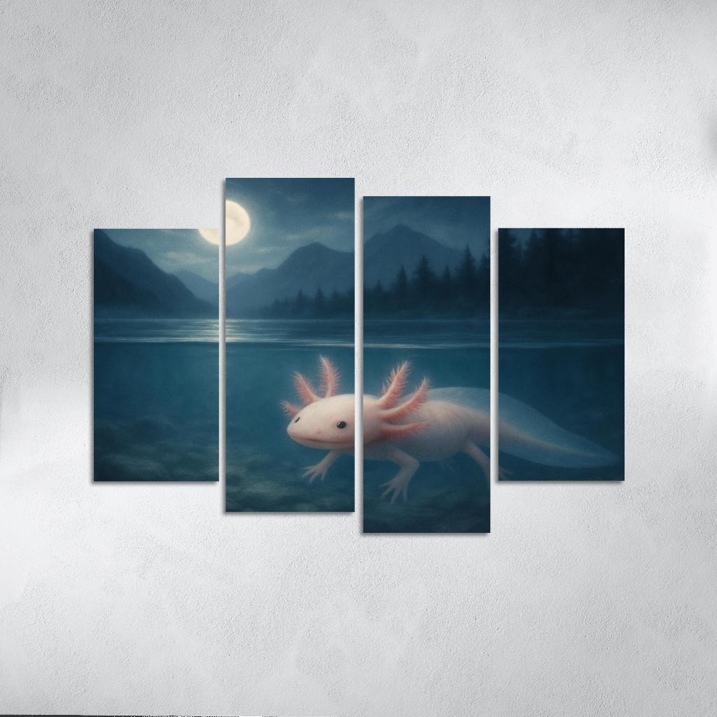 Moonlit Axolotl In Crystal Lake home decor