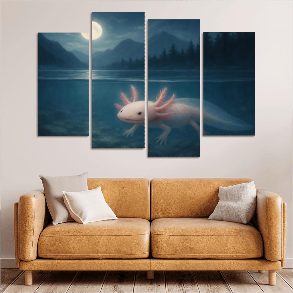 Moonlit Axolotl In Crystal Lake home decor