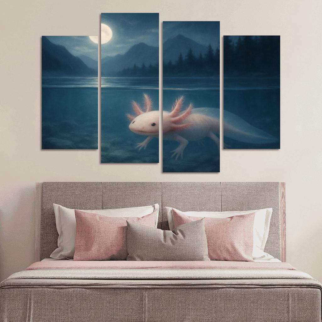 Moonlit Axolotl In Crystal Lake home decor