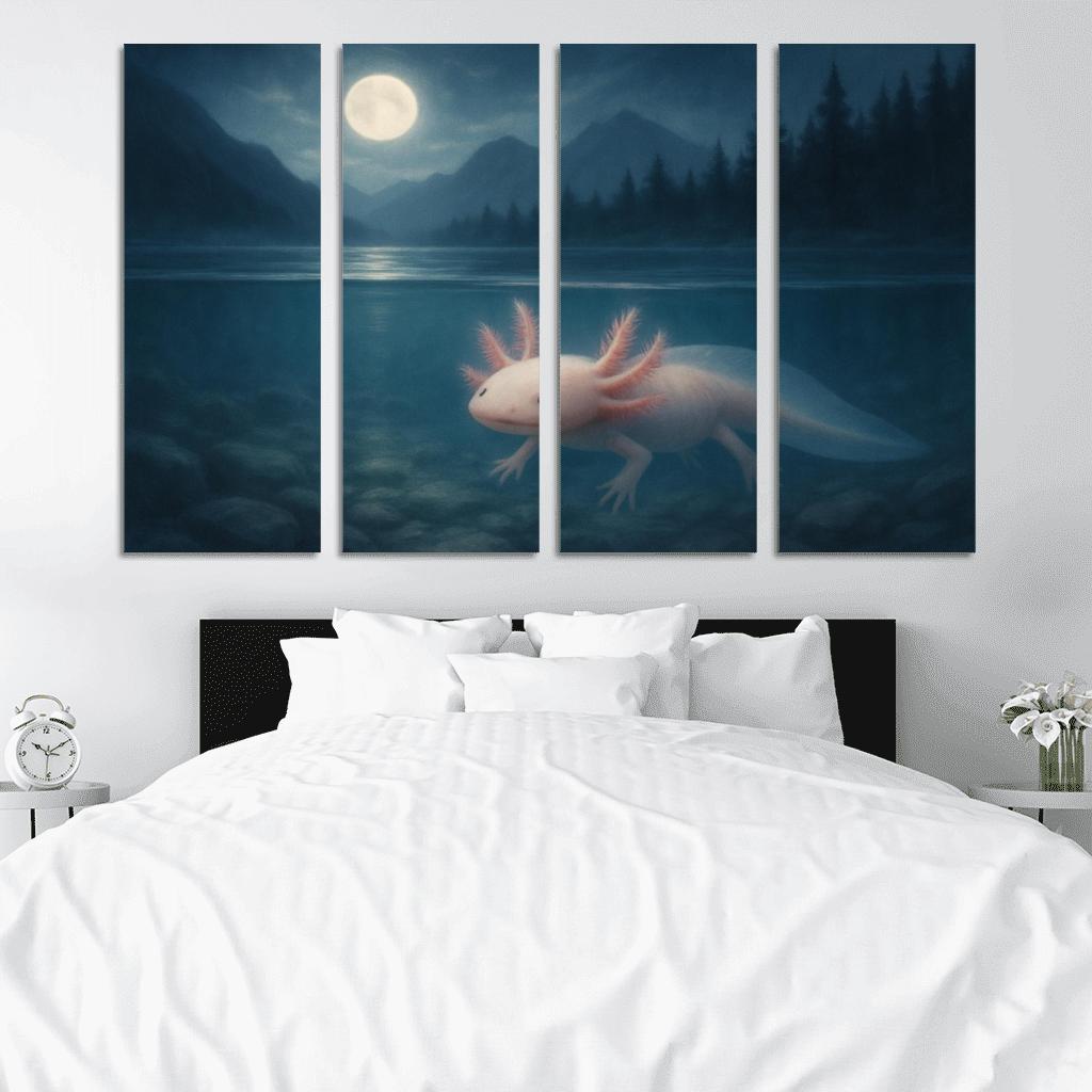 Moonlit Axolotl In Crystal Lake home decor