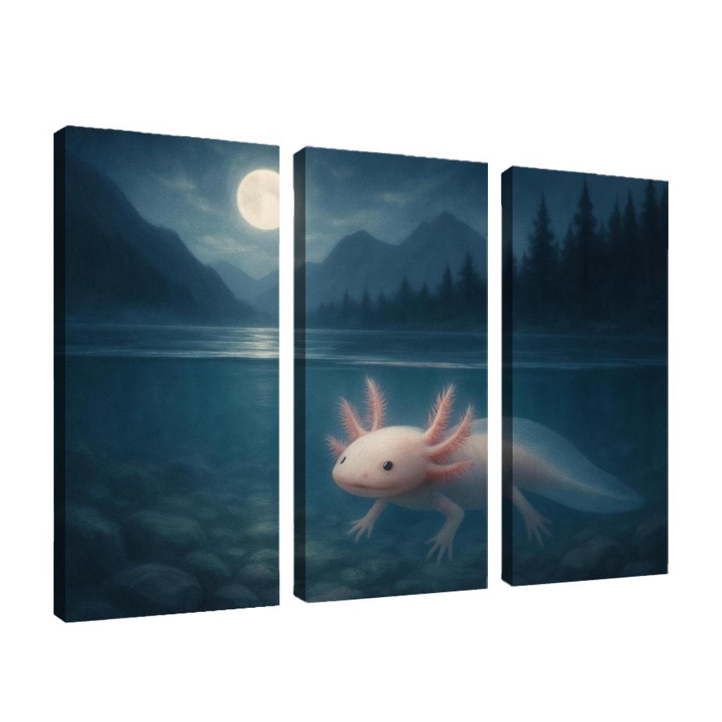 Moonlit Axolotl In Crystal Lake home decor