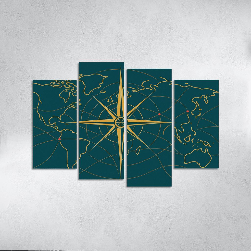 Compass Of Many Horizons canvas paintings frame