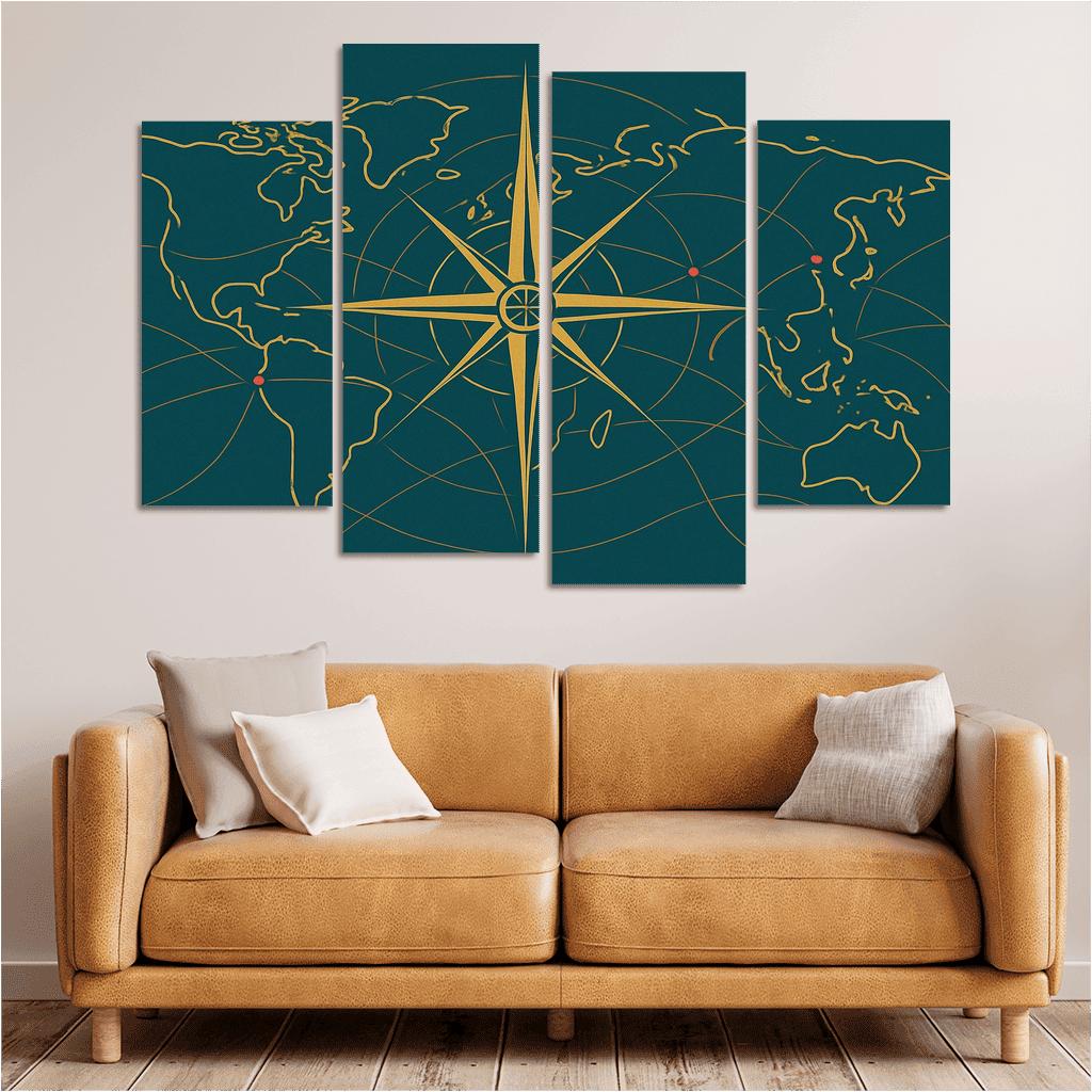 Compass Of Many Horizons canvas paintings frame