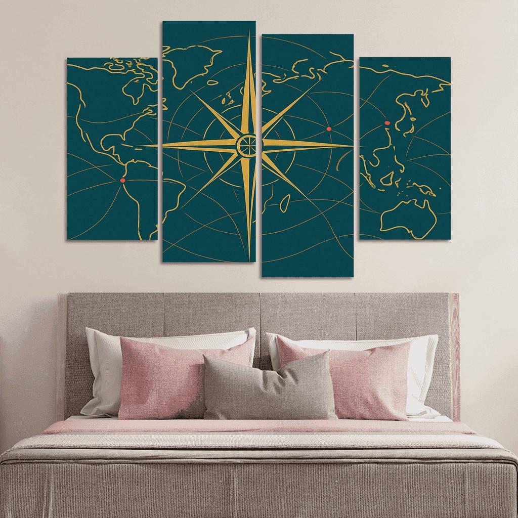 Compass Of Many Horizons canvas paintings frame