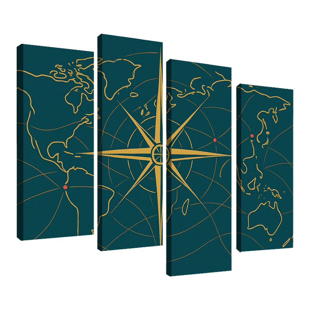 Compass Of Many Horizons canvas paintings frame