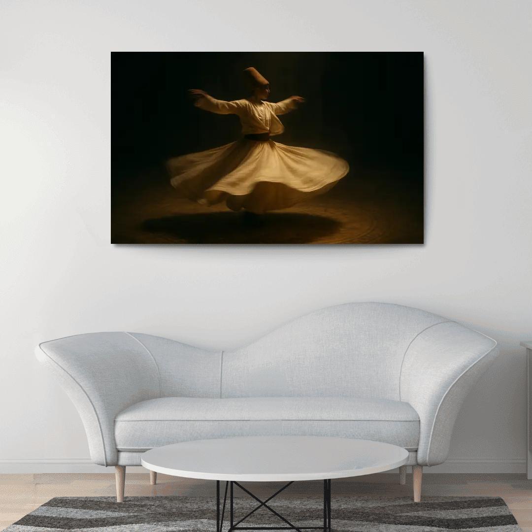 Whirling Devotion Sufi Inspired Dance canvas paintings frame
