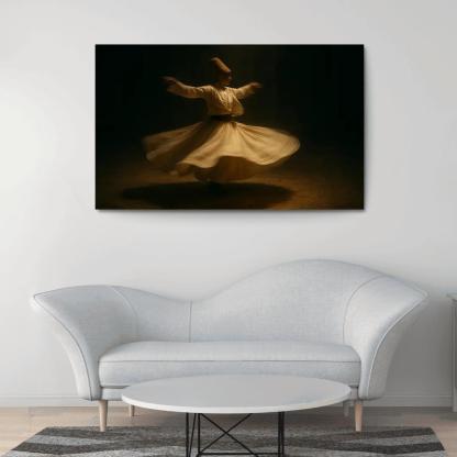 Whirling Devotion Sufi Inspired Dance canvas paintings frame