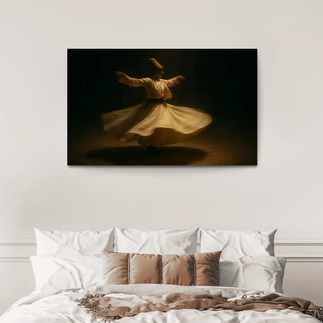 Whirling Devotion Sufi Inspired Dance canvas paintings frame
