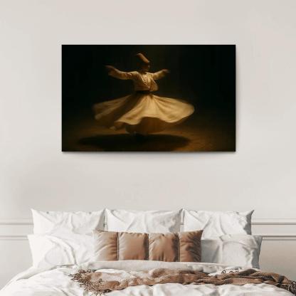 Whirling Devotion Sufi Inspired Dance canvas paintings frame