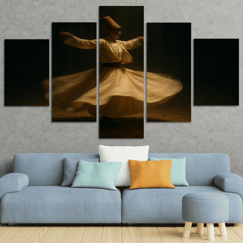 Whirling Devotion Sufi Inspired Dance canvas paintings frame