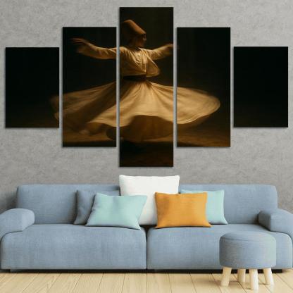 Whirling Devotion Sufi Inspired Dance canvas paintings frame