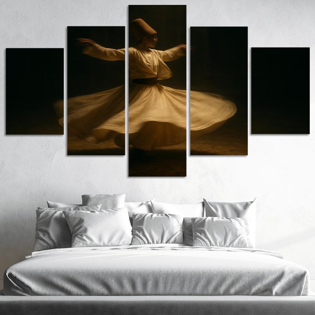 Whirling Devotion Sufi Inspired Dance canvas paintings frame