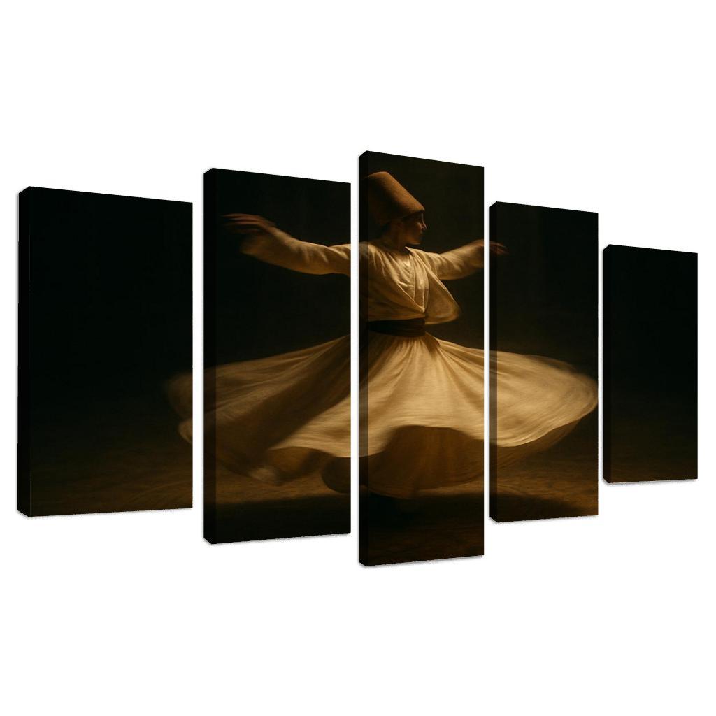Whirling Devotion Sufi Inspired Dance canvas paintings frame