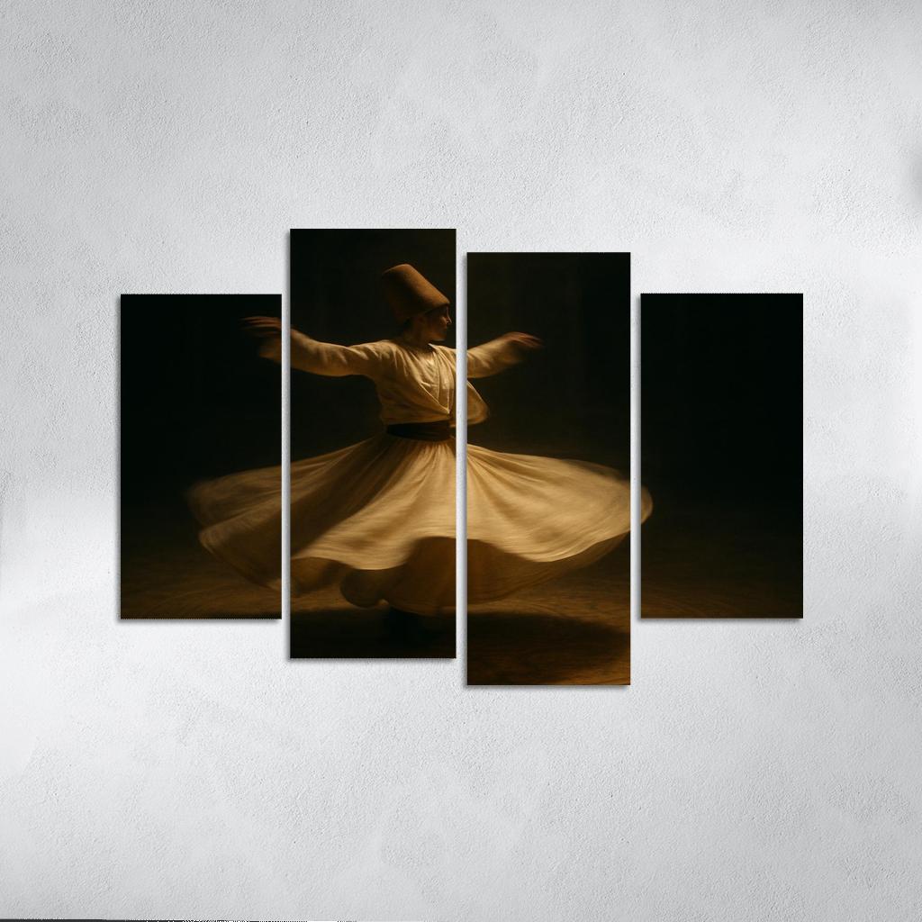 Whirling Devotion Sufi Inspired Dance canvas paintings frame