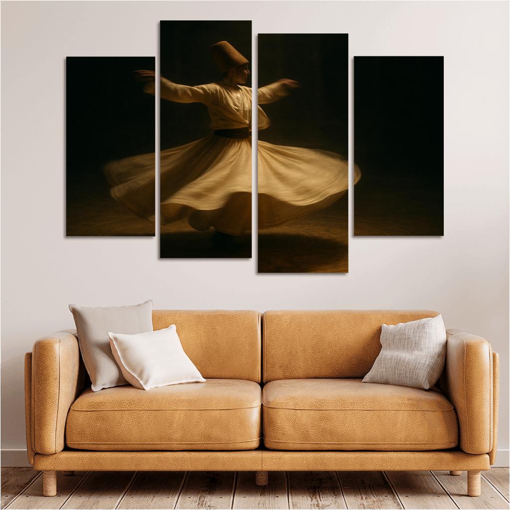 Whirling Devotion Sufi Inspired Dance canvas paintings frame