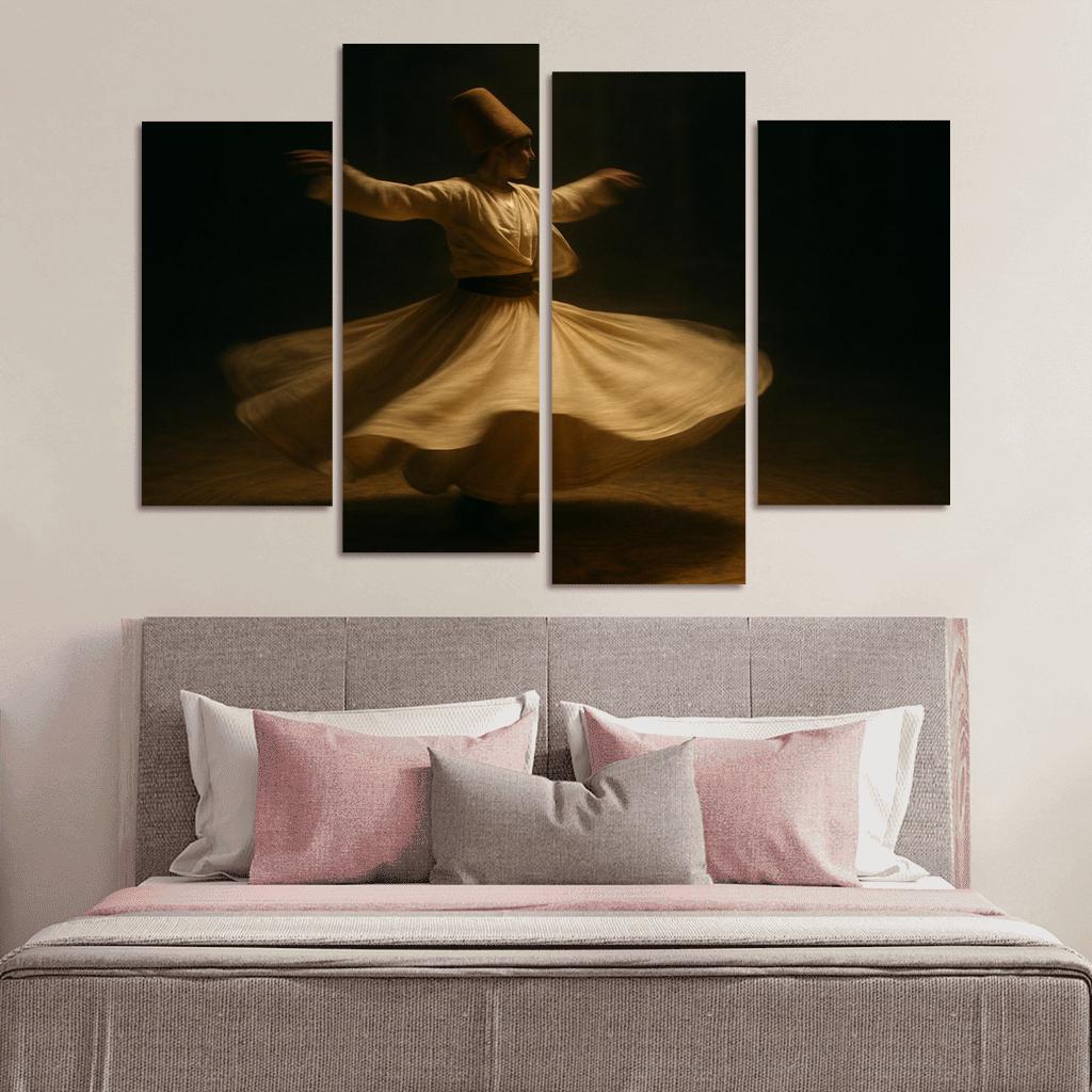 Whirling Devotion Sufi Inspired Dance canvas paintings frame