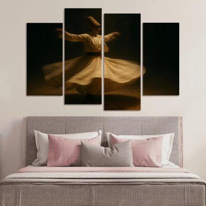 Whirling Devotion Sufi Inspired Dance canvas paintings frame