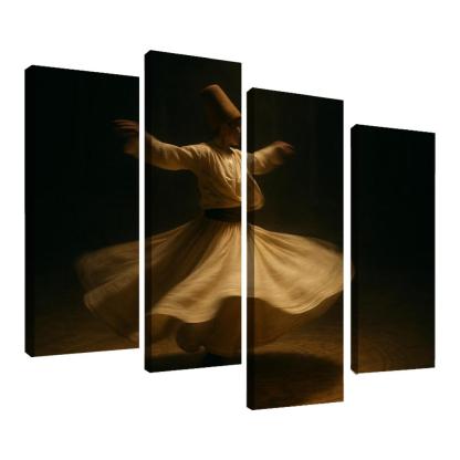 Whirling Devotion Sufi Inspired Dance canvas paintings frame