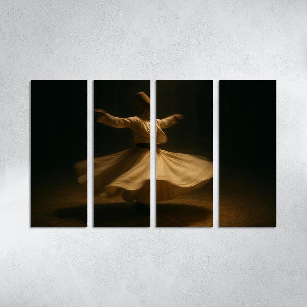 Whirling Devotion Sufi Inspired Dance canvas paintings frame